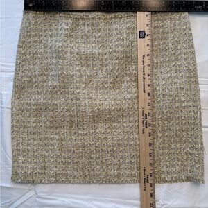 Ann Taylor Tweed Mini Skirt in Cream and Tan